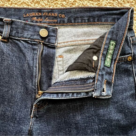 RALPH LAUREN Women’s Classic Straight Jeans Mid Rise Dark Blue Wash Size 4 - Picture 5 of 10